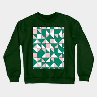 Geometric Pattern in light pink and green Crewneck Sweatshirt